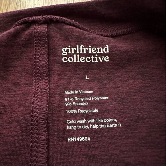 Girlfriend Collective Plum ReSet Long Sleeve Tee Size Large - Picture 5 of 8